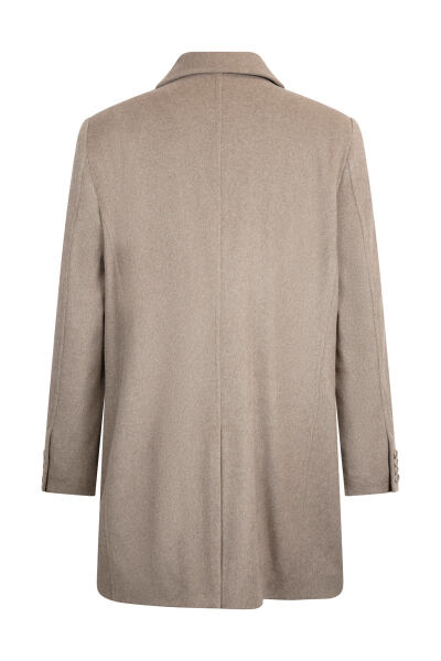 Vizon Regular Fit Bebe Yaka Kaşe Yünlü Palto - 2