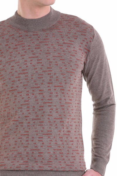 Vizon Comfort Fit Jakarlı Yarım Balıkçı Yaka Yünlü Triko Kazak - 5