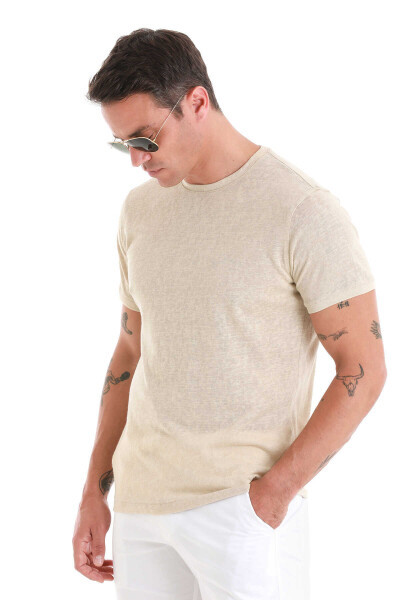 Vizon Regular Fit Bisiklet Yaka Pamuklu Tişört - 4