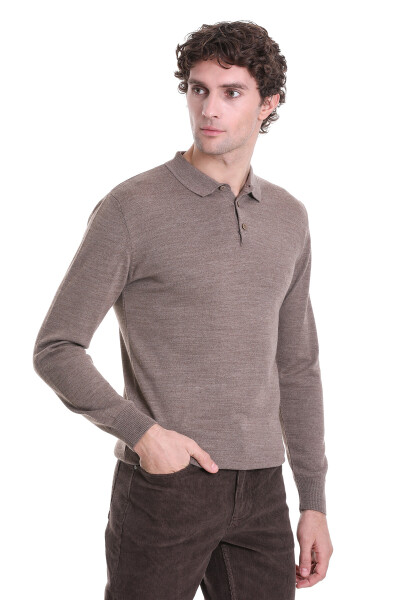 Vizon Regular Fit Polo Yaka Triko Kazak - 4