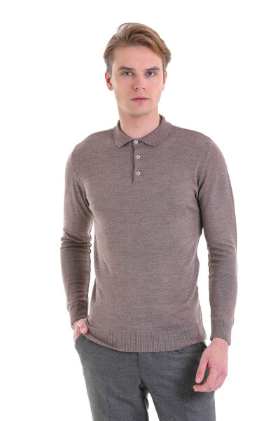 Vizon Comfort Fit Polo Yaka Yünlü Kazak - 2