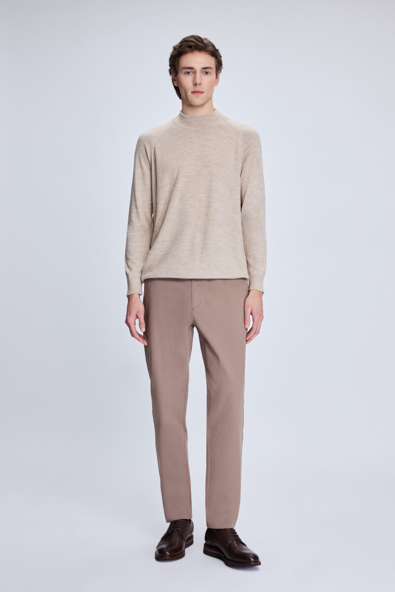 Vizon Regular Fit Jakarlı Yarım Balıkçı Yaka Yünlü Kazak - Hatemoğlu (1)