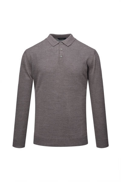 Vizon Regular Fit Polo Yaka Yünlü Kazak 