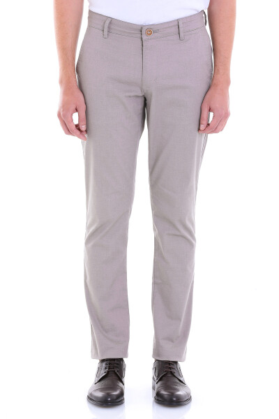 Vizon Regular Fit Desenli Pamuklu Yandan Cep Kanvas Pantolon - 2