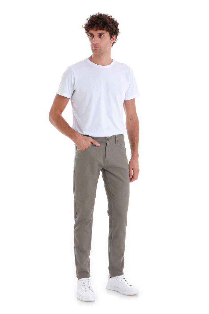 Vizon Slim Fit 5 Cep Pamuklu Kanvas Pantolon - Hatem Saykı