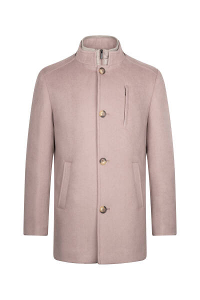 Vizon Slim Fit Hakim Yaka Yünlü Palto - 1