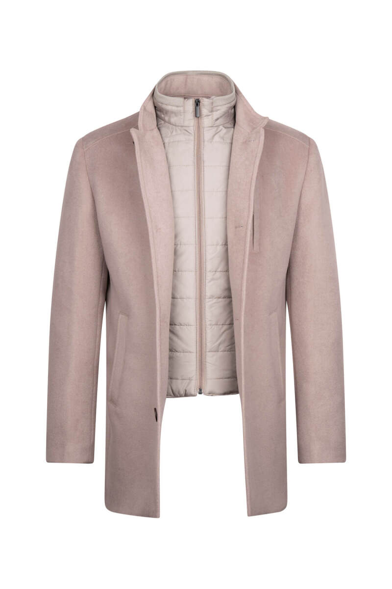 Vizon Slim Fit Hakim Yaka Yünlü Palto - Hatem Saykı (1)