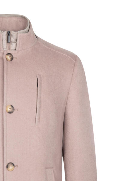 Vizon Slim Fit Hakim Yaka Yünlü Palto - 4