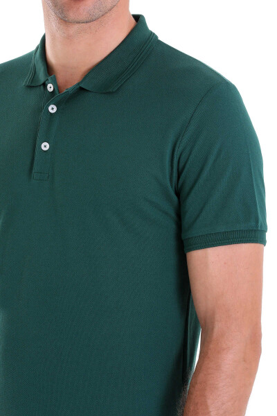 Yeşil Comfort Fit 100% Pamuk Polo Yaka Tişört - 5