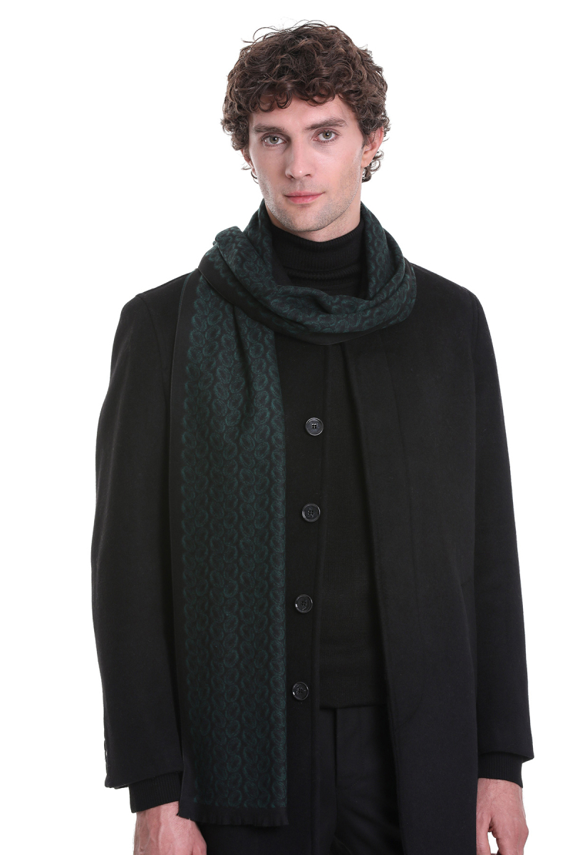 Yeşil Çift Taraflı Atkı - Hatemoğlu