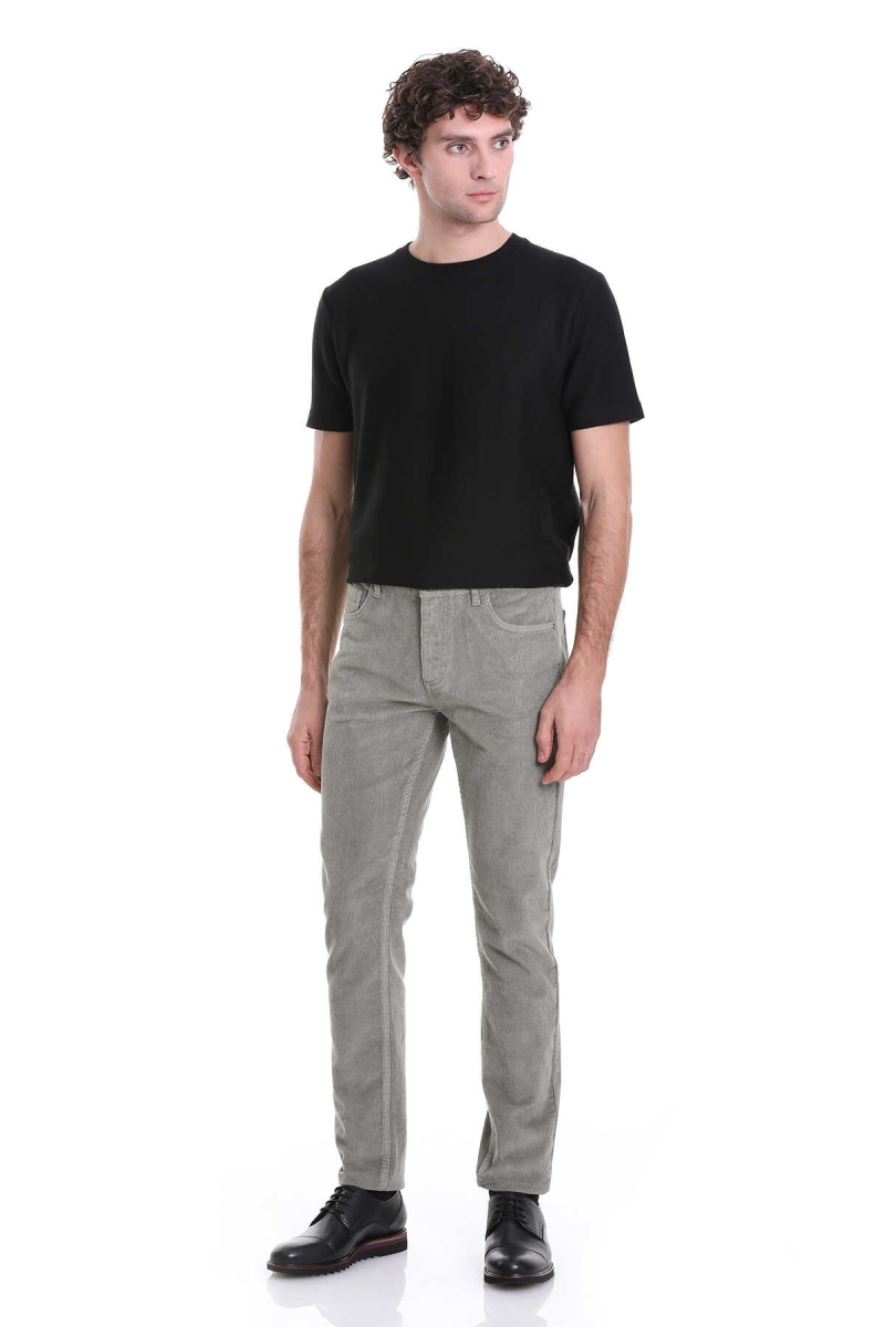 Yeşil Dinamik Fit 5 Cep Casual Kadife Pantolon - Hatem Saykı