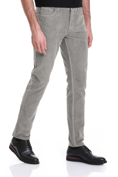 Yeşil Dinamik Fit 5 Cep Casual Kadife Pantolon - 3