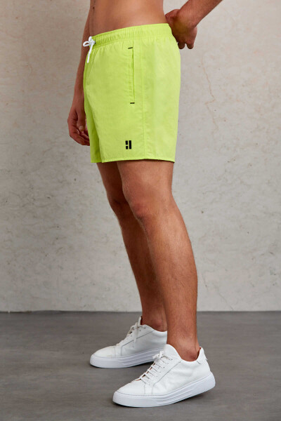 Yeşil Dinamik Fit Düz Yandan Cep Deniz Şortu - 3