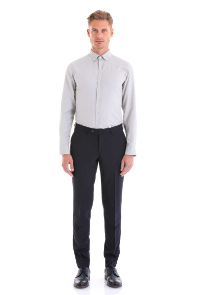 Yeşil Comfort Fit Pamuklu Düğmeli Yaka Uzun Kollu Casual Gömlek - 4