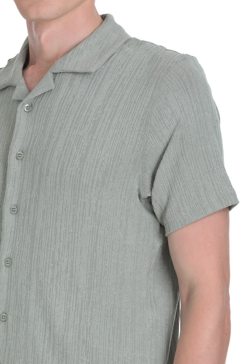 Yeşil Regular Fit Apaş Yaka Gömlek - Saykı (1)