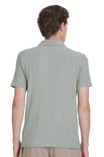 Yeşil Regular Fit Apaş Yaka Gömlek - 5