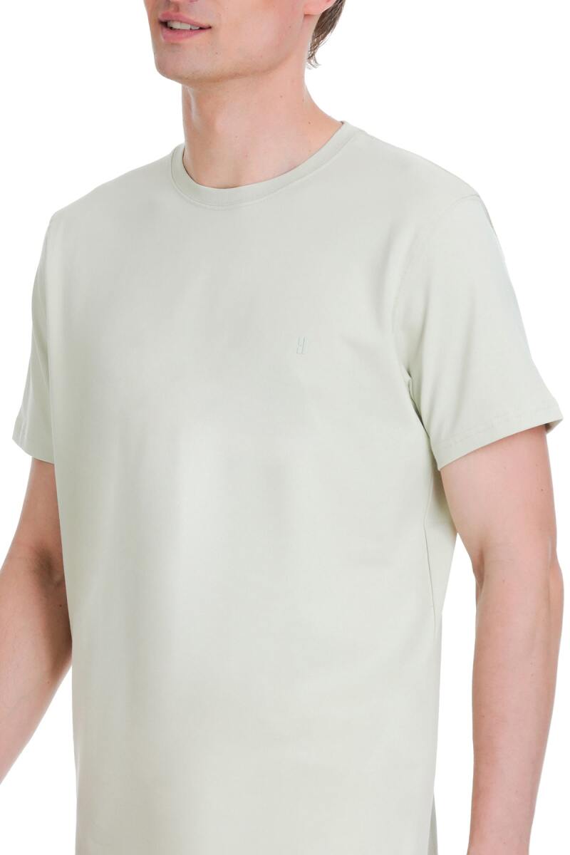 Yeşil Regular Fit Bisiklet Yaka Pamuklu Tişört - HTML (1)