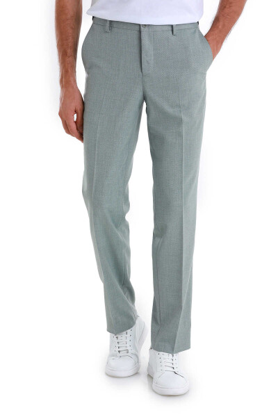 Yeşil Regular Fit Yandan Cepli Kumaş Pantolon - 2