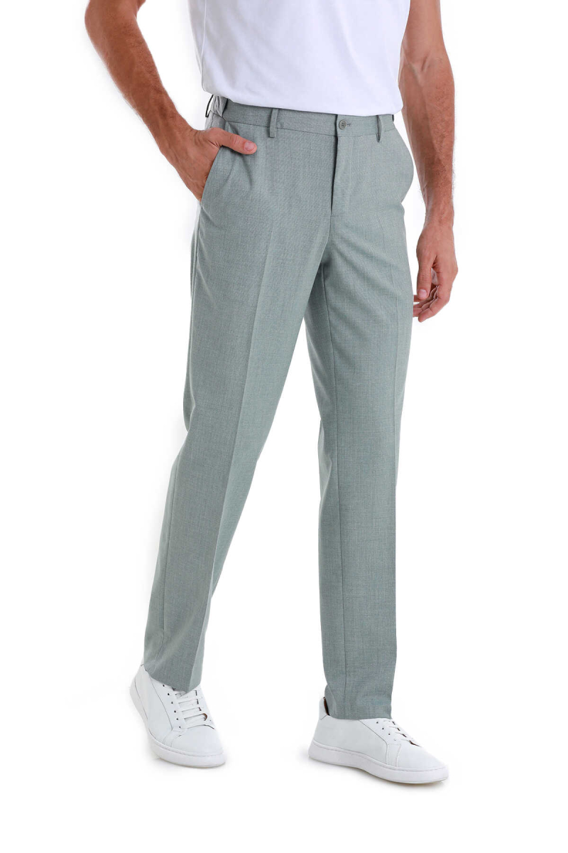 Yeşil Regular Fit Yandan Cepli Kumaş Pantolon - Hatemoğlu (1)