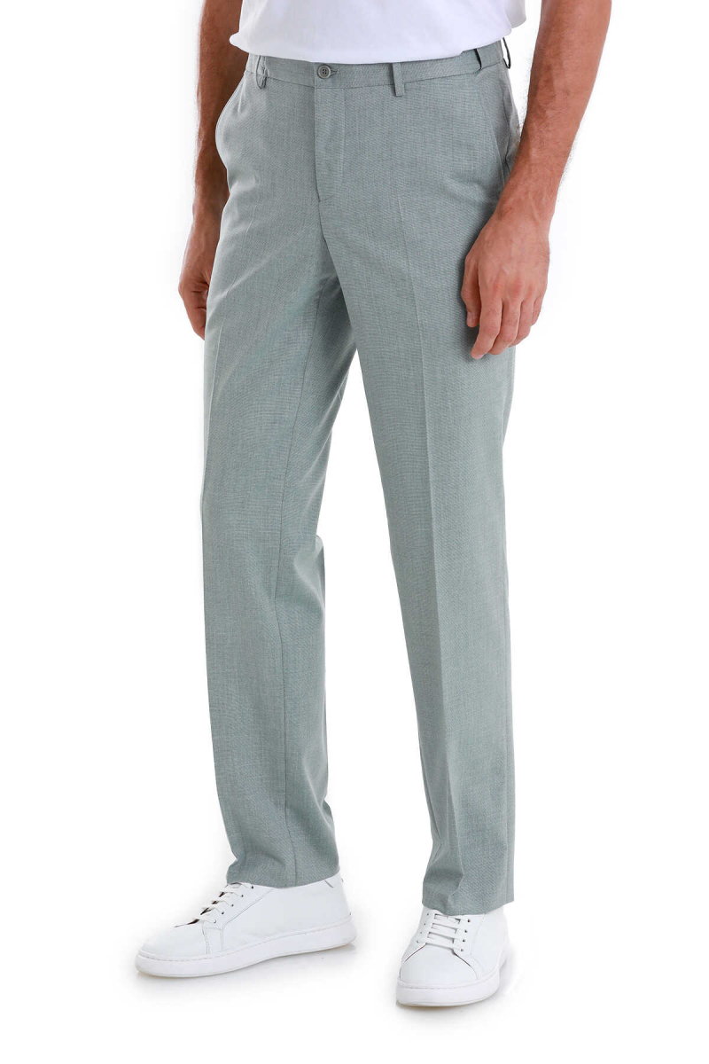 Yeşil Regular Fit Yandan Cepli Kumaş Pantolon - Hatemoğlu (1)