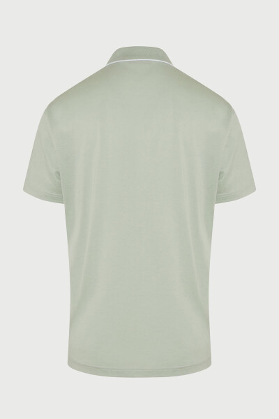 Yeşil Regular Fit Merserize Polo Yaka %100 Pamuk Tişört - 2