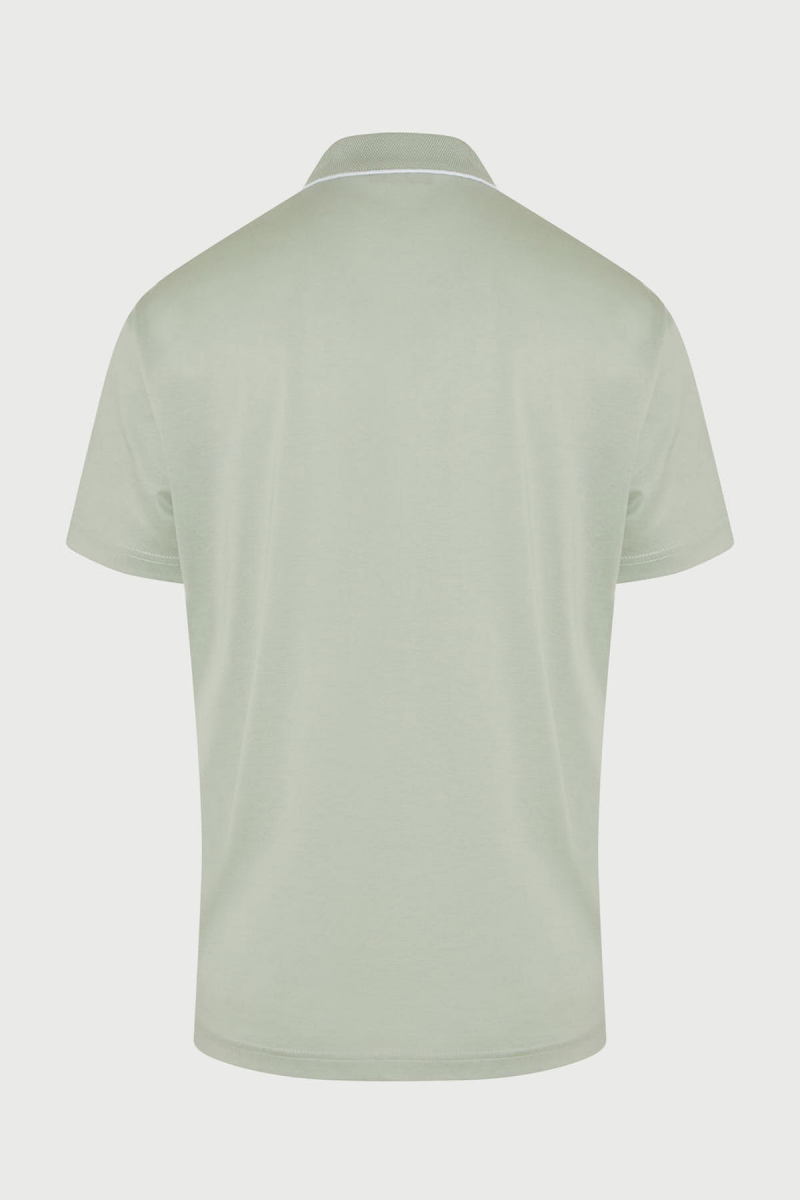 Yeşil Regular Fit Merserize Polo Yaka %100 Pamuk Tişört - Hatemoğlu (1)