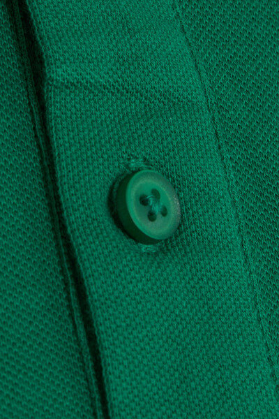 Yeşil Regular Fit 100% Pamuk Polo Yaka Tişört - 8