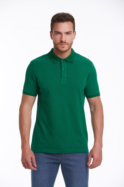 Yeşil Regular Fit 100% Pamuk Polo Yaka Tişört - 2