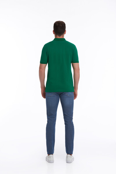 Yeşil Regular Fit 100% Pamuk Polo Yaka Tişört - 6
