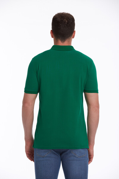 Yeşil Regular Fit 100% Pamuk Polo Yaka Tişört - 7