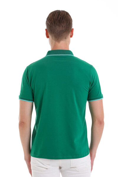 Yeşil Regular Fit 100% Pamuk Polo Yaka Tişört - 6