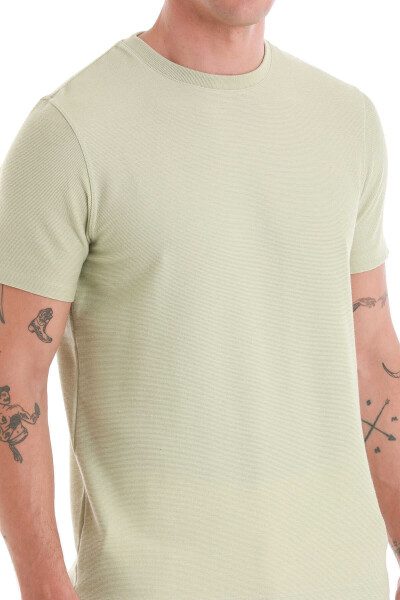 Yeşil Regular Fit Bisiklet Yaka Tişört - 6