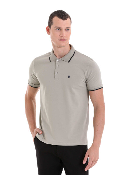 Yeşil Regular Fit Polo Yaka 100% Pamuklu Tişört - 4