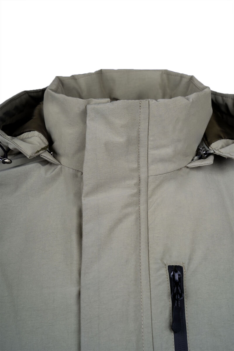 Yeşil Regular Fit Hakim Yaka Kapüşonlu Kaban - Hatem Saykı (1)