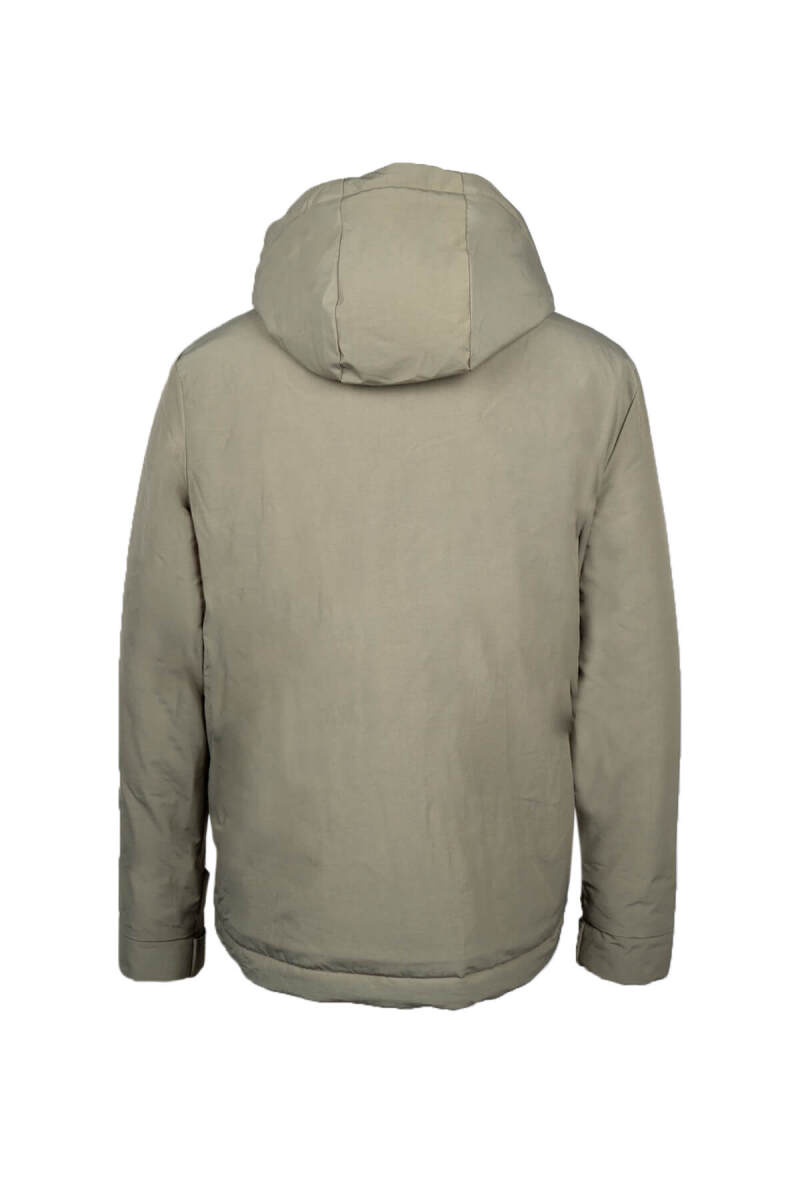 Yeşil Regular Fit Hakim Yaka Kapüşonlu Kaban - Hatem Saykı (1)