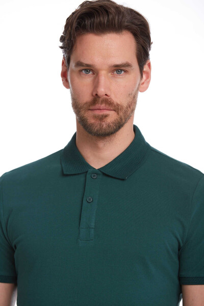 Yeşil Regular Fit 100% Pamuk Polo Yaka Tişört - 10