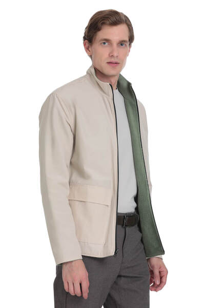 Yeşil Regular Fit Yarım Balıkçı Yaka Baharlık Mont - 7