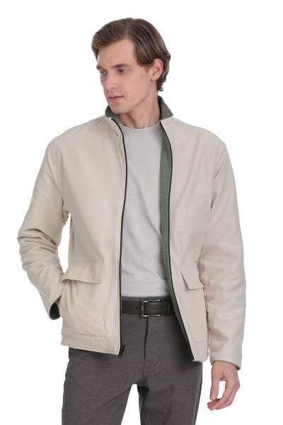 Yeşil Regular Fit Yarım Balıkçı Yaka Baharlık Mont - 8