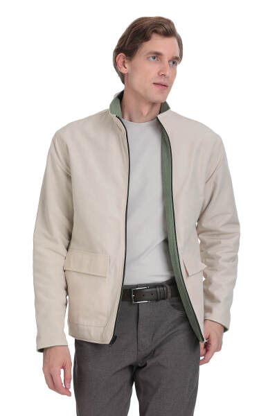 Yeşil Regular Fit Yarım Balıkçı Yaka Baharlık Mont - 9