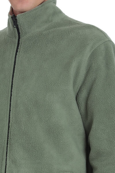 Yeşil Regular Fit Yarım Balıkçı Yaka Baharlık Mont - 3
