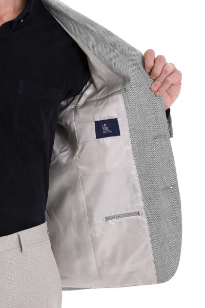 Yeşil Slim Fit Desenli Mono Yaka Casual Ceket - 6