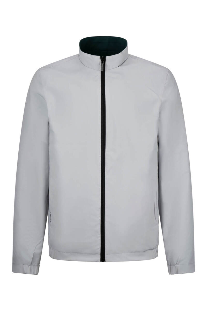 Yeşil - Bej Slim Fit Hakim Yaka Çift Taraflı Mevsimlik Spor Mont - Saykı (1)